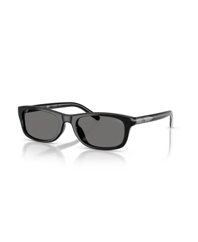 Diesel Polarized Rectangle Sunglasses Dl2018u In Solid Black