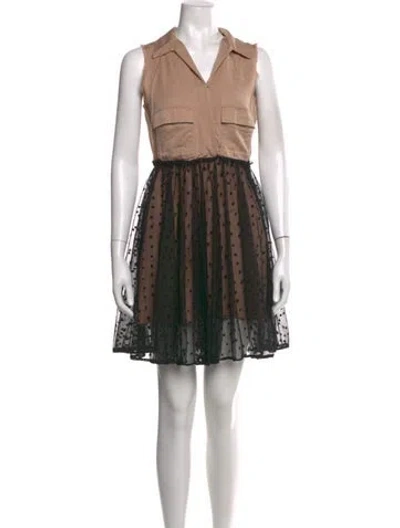 Pre-owned Diesel Polka Dot Print Mini Dress In Neutrals