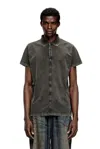 Diesel Polo Shirt In Denim-look Jersey In Gray