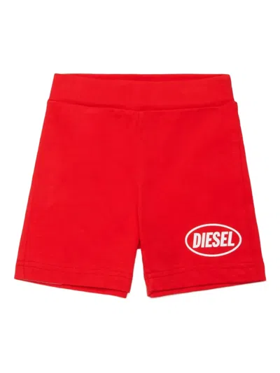 Diesel Babies' Polpyshortb Logo-detail Shorts In Red