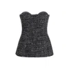 Diesel Bouclé Corset Top With Ultra-low Cut In Gray