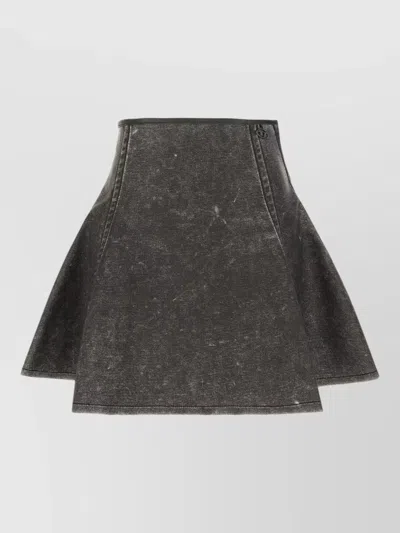 Diesel Polyurethane Skirt A Line Paneled Mini In Gray