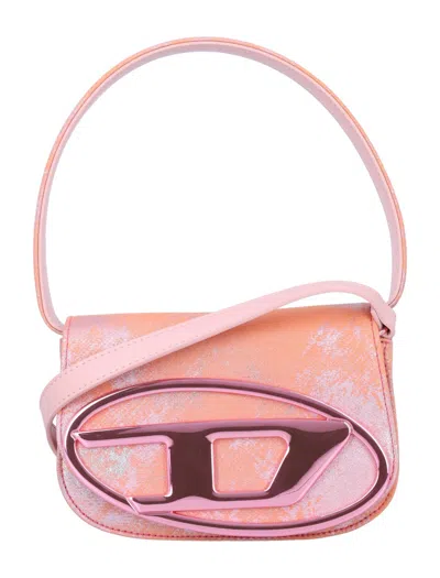 Diesel Pop Color Denim Shoulder Bag In Pink