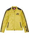 Diesel Biker Jacket In Perforated Leather In Yellow