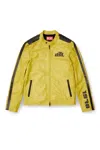Diesel Biker Jacket In Perforated Leather In Yellow