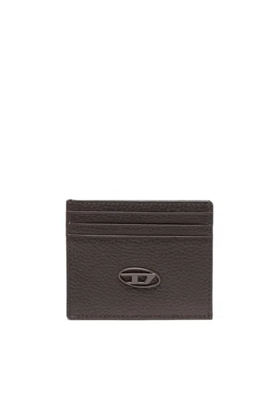 Diesel Porta Carte In Fior Di Pelle In Brown