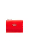 Diesel Portafoglio Piccolo In Pelle Lucida In Rosso