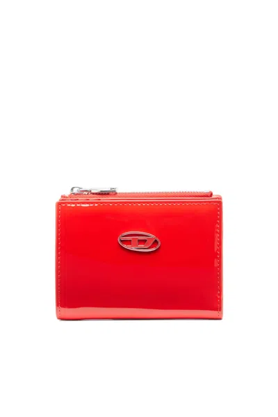 Diesel Portafoglio Piccolo In Pelle Lucida In Rosso