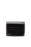 Diesel Portafoglio Trifold In Pelle Specchiata In Black
