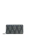Diesel Portafoglio Zip In Denim A Rombi In Blu