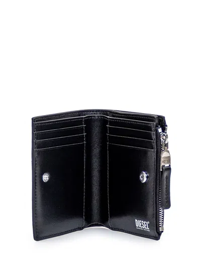 Diesel Portasheet Leather Wallet In Nero