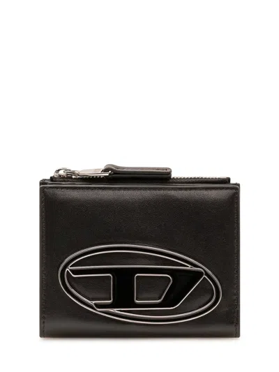 Diesel Portasheet Leather Wallet In Nero