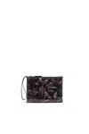 Diesel Pouch In Printed Glossy Pu In Black
