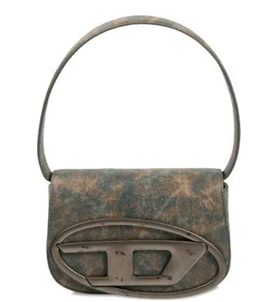 Diesel Powder Blue Logo Plaque Shoulder Bag