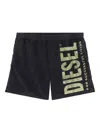 Diesel Board Shorts In Camo Ripstop In Black
