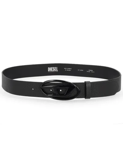 Diesel Premium Cow Leather Belt For All Genders In Gray