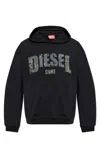 Diesel Hoodie With Destroyed-effect Logo Print In Black