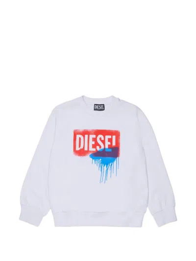 Diesel Kids' Print Sweatshirt In White