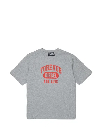 Diesel Kids' Print T-shirt In Gray