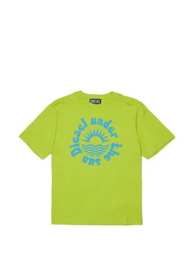 Diesel Kids' Print T-shirt In Green