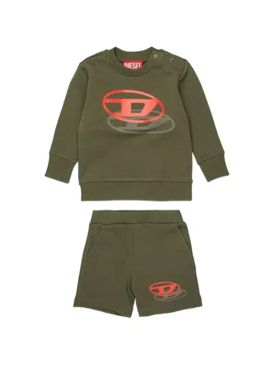 Diesel Babies' Print Tracksuit In Green