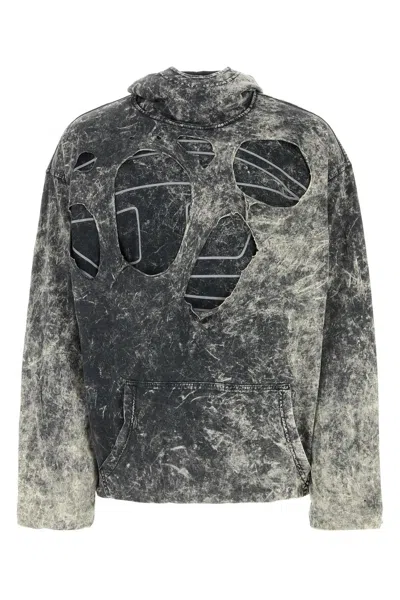 Diesel Printed Cotton Sweatshirt In Nero