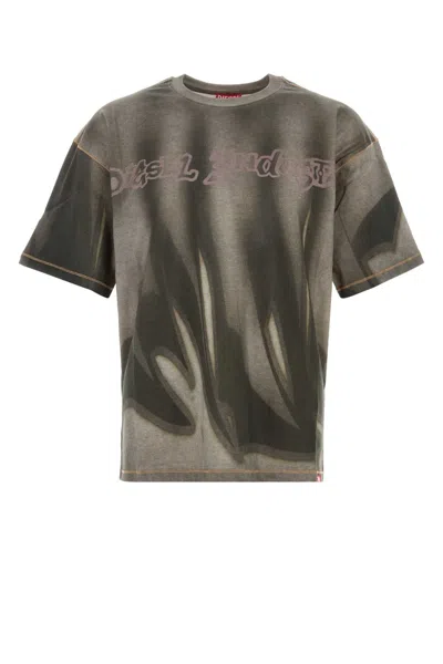 Diesel Printed Cotton T-shirt In Green