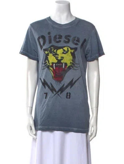 Pre-owned Diesel Printed Crew Neck T-shirt In Blue
