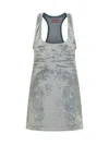 Diesel Mini Abito In Denim Stampato Donna In 01