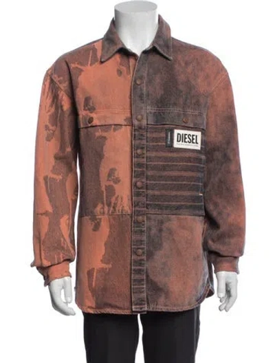 Pre-owned Diesel Printed Jacket W/ Tags In Orange