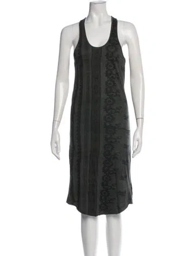Pre-owned Diesel Printed Knee-length Dress In Green