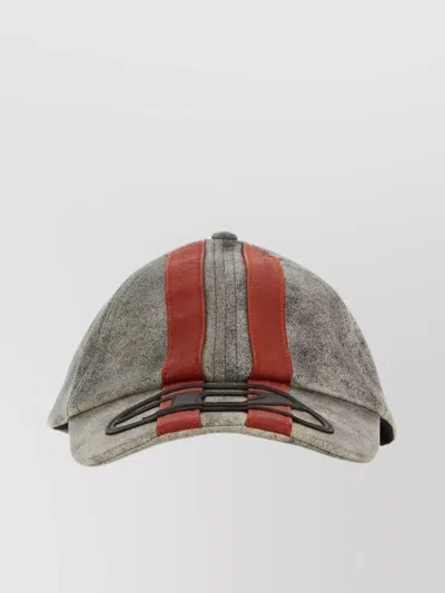 DIESEL PRINTED LEATHER BASEBALL CAP