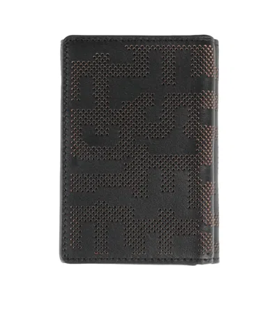 Diesel Printed Leather Wallet In Black