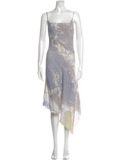 Pre-owned Diesel Printed Long Dress In Blue