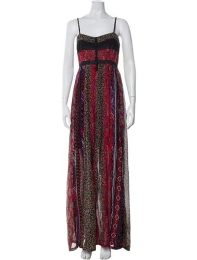 Pre-owned Diesel Printed Long Dress In Red