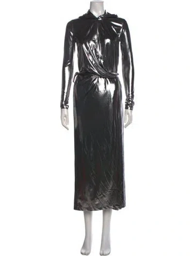 Pre-owned Diesel Printed Long Dress W/ Tags In Gray