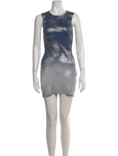 Pre-owned Diesel Printed Mini Dress In Blue