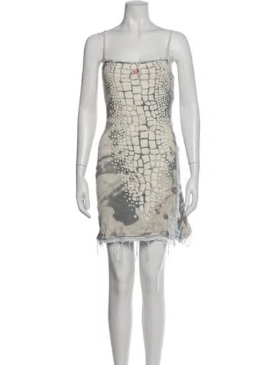 Pre-owned Diesel Printed Mini Dress In Neutral