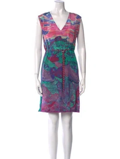 Pre-owned Diesel Printed Mini Dress In Pink
