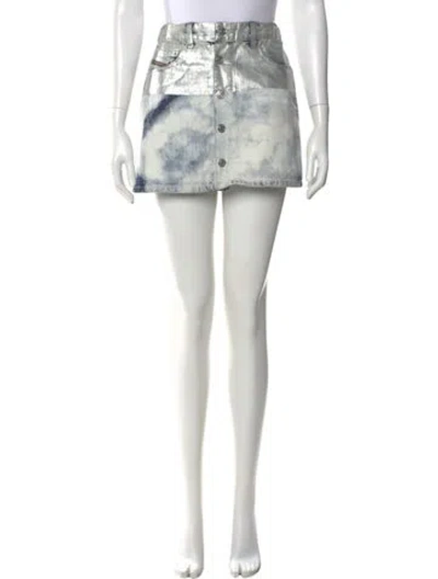 Pre-owned Diesel Printed Mini Skirt In Black