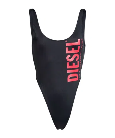 Diesel Printed One-piece Swimsuits In Black
