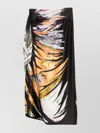 Diesel Printed Pattern Midi Skirt With Asymmetric Hem
