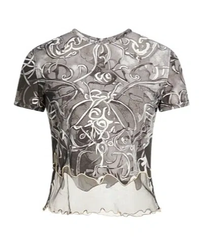 Diesel Printed Short-sleeved T-shirt In Gray