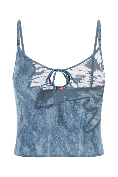 Diesel Printed Stretch Savage X Fenty Cami Tank In Blue