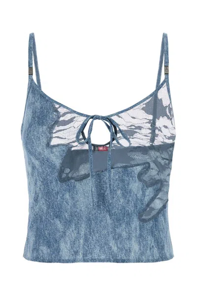 Diesel Printed Stretch Savage X Fenty Cami Tank In Blue