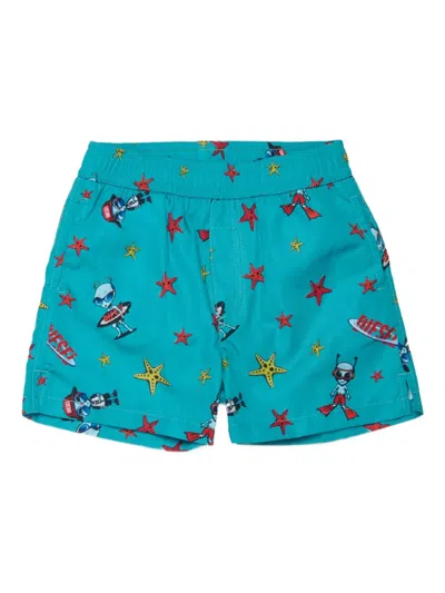 Diesel Babies' Printed Swim Shorts In Blue
