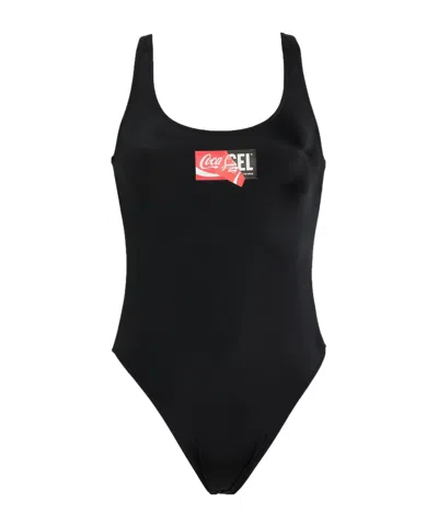Diesel Printed Swimsuit In Black