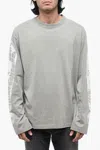 Diesel Printed T-crane Ls-l3 T-shirt In Grey