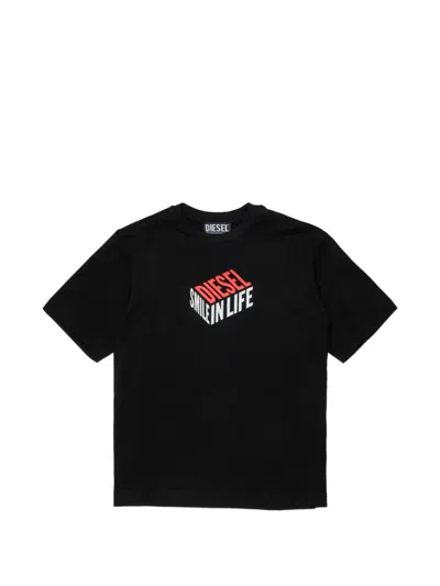 Diesel Kids' Printed T-shirt In Black