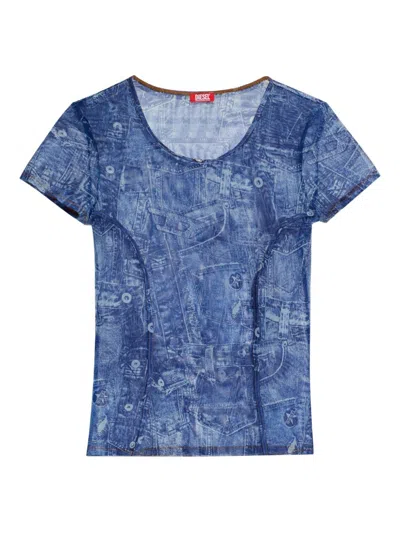 Diesel Printed T-shirt In Blue